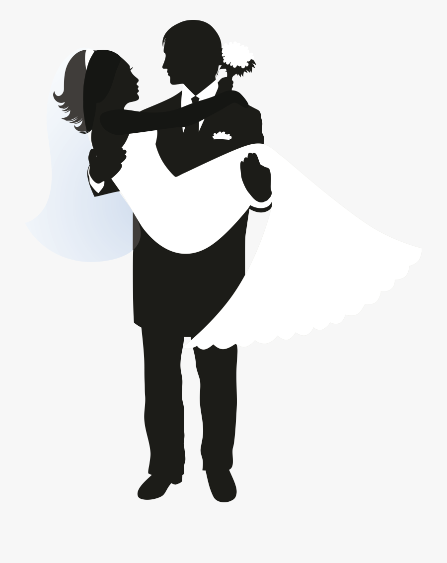 Wedding Invitation Silhouette Bridegroom - Bride And Groom Silhouette, Transparent Clipart