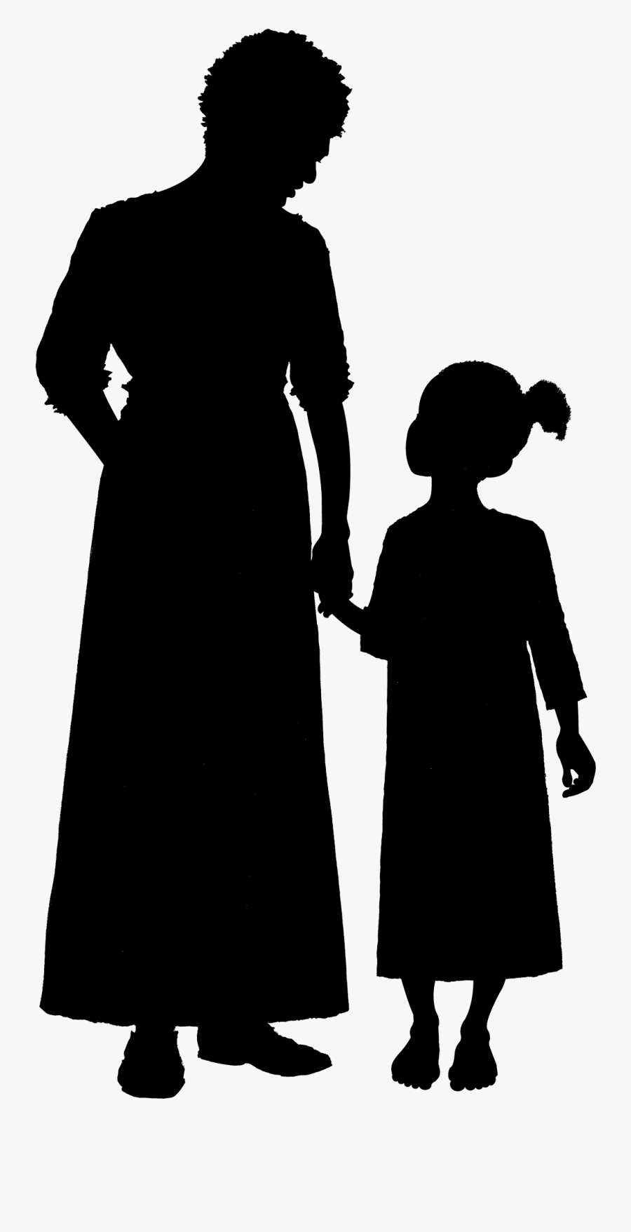Enslaved People At Mount - Grandmother And Child Silhouette, Transparent Clipart
