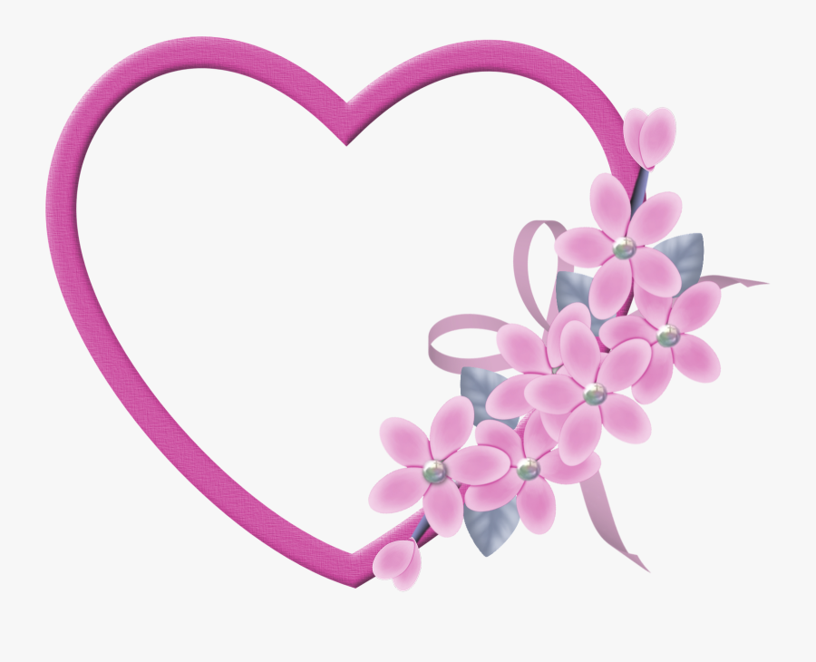 Transparent Pink Ribbon Border Png - Blue Heart Frame Png, Transparent Clipart
