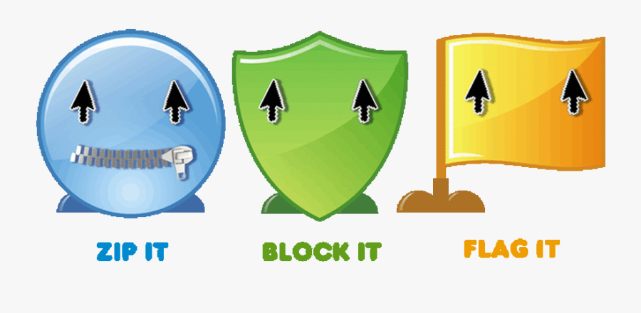 To Parents To Support Them In Making Their Online Experience - Zip It Block It Flag, Transparent Clipart
