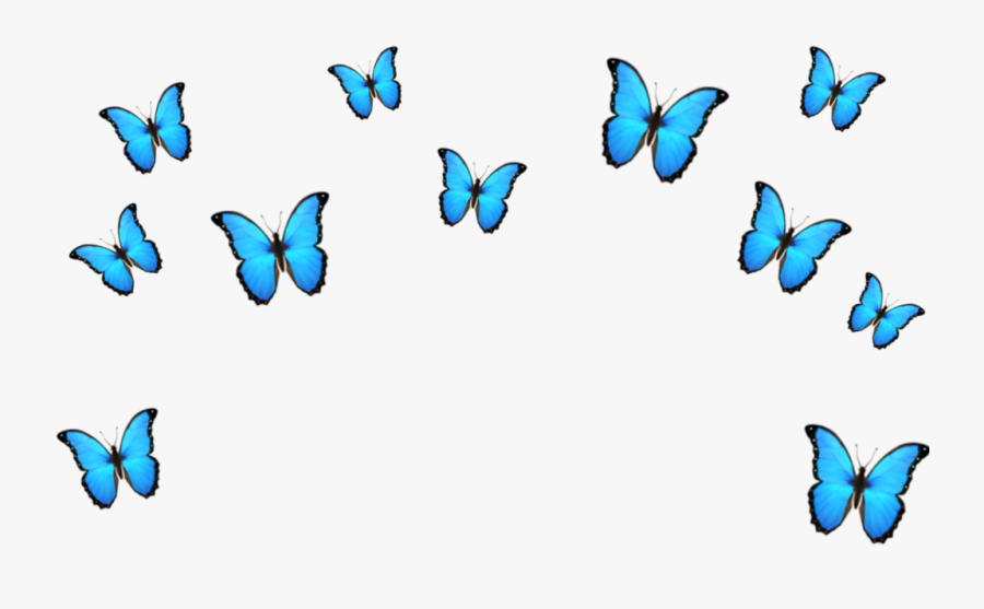Transparent Blue Crown Clipart - Butterfly Emoji Png, Transparent Clipart