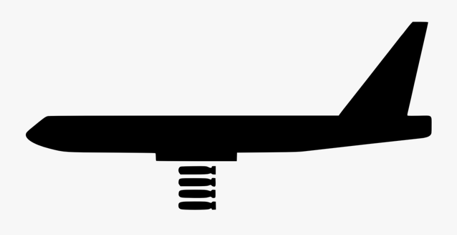 Transparent Airplane Runway Clipart - Airplane Dropping Bomb Drawing, Transparent Clipart