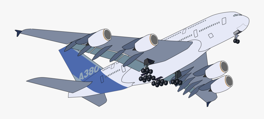 Spaceplane,angle,flap - Plane Clipart Airbus A380, Transparent Clipart