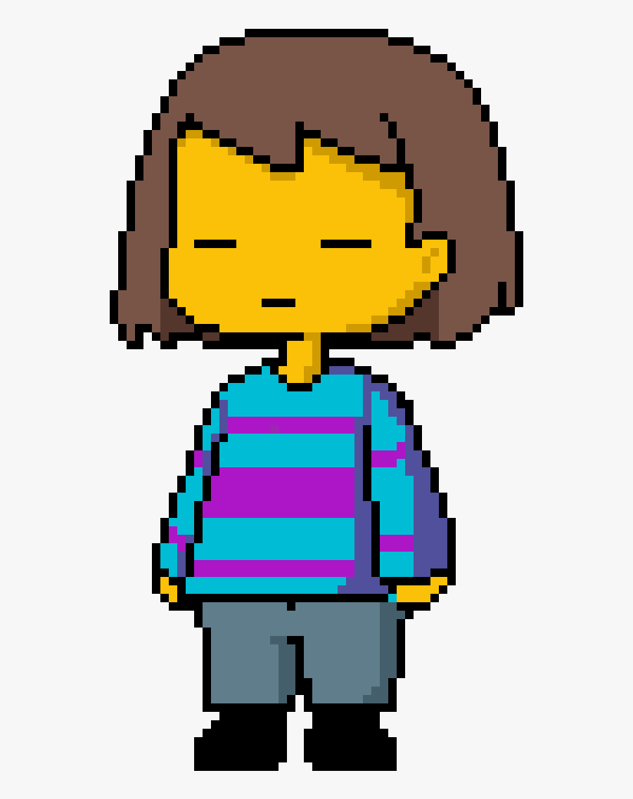Drawing Fills Me With Determination - Minecraft Pixel Art Frisk, Transparent Clipart