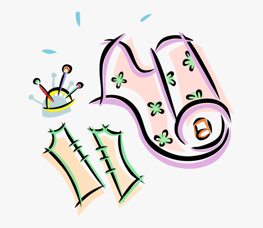 Vector Illustration Of Fashion Design And Garment Industry - Sewing Materials Clip Art Png, Transparent Clipart