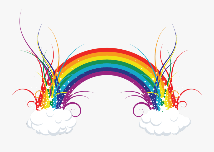 #mq #rainbow #rainbows #cloud #clouds #heaven - Vector Rainbow In The Clouds, Transparent Clipart