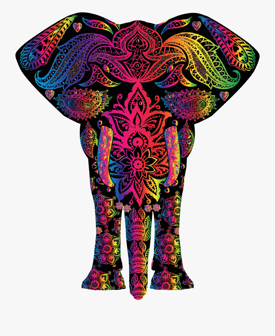 Clipart Elephant Rainbow - Colorful Elephant Png, Transparent Clipart