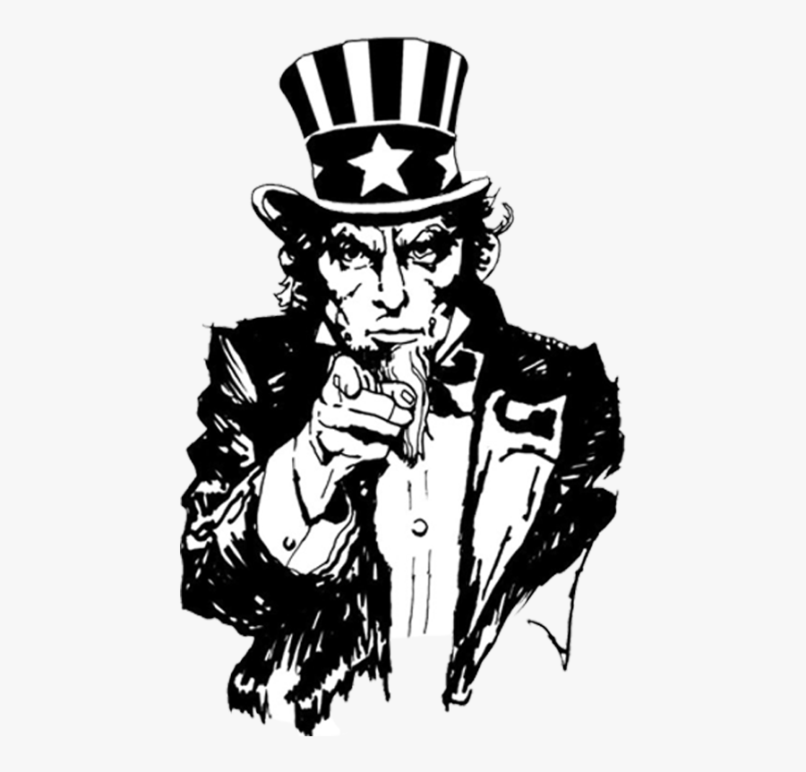 Emblem Uncle Sam - Uncle Sam We Want You Black And White, Transparent Clipart