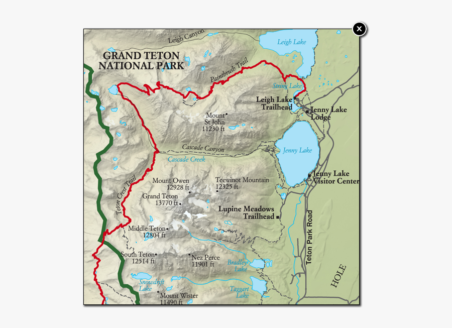Clip Art Marion Lake Oregon - Teton Trail Map, Transparent Clipart