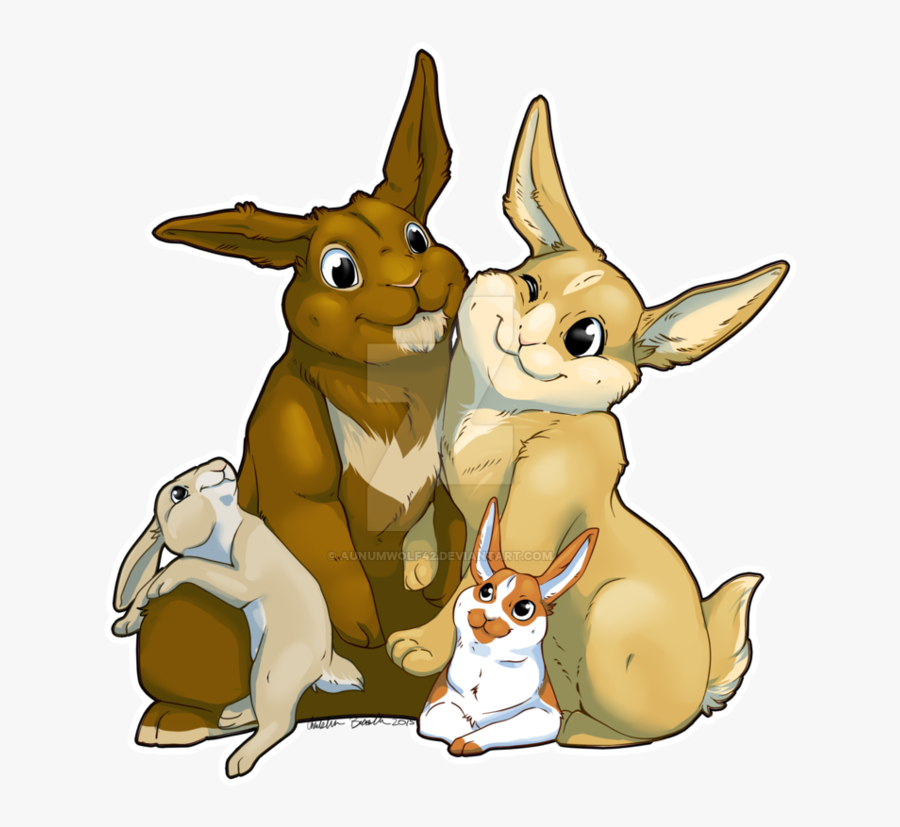 Rabbit Bunny Family Clipart - Cartoon, Transparent Clipart