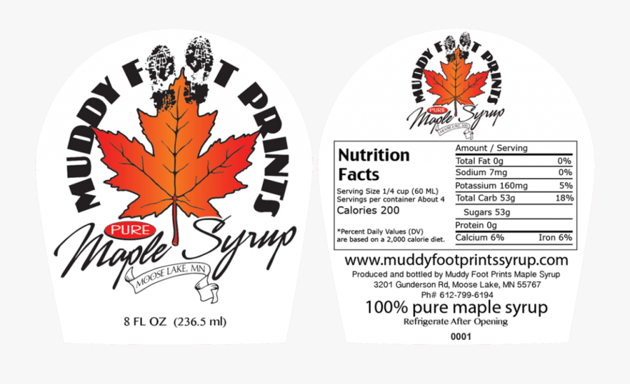 Muddy Foot Prints - Canadian Maple Syrup Label, Transparent Clipart