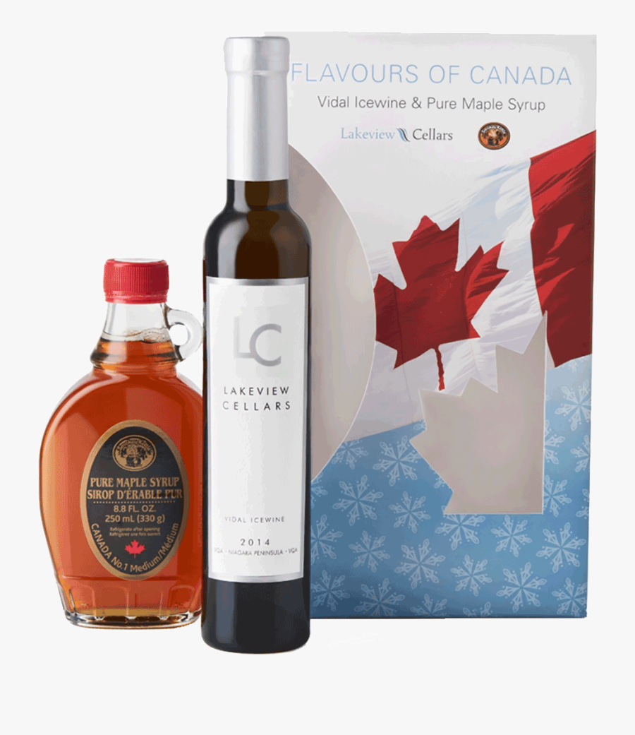 Taste Of Canada Vidal Icewine Vqa & Maple Syrup Gift - Wine Bottle, Transparent Clipart