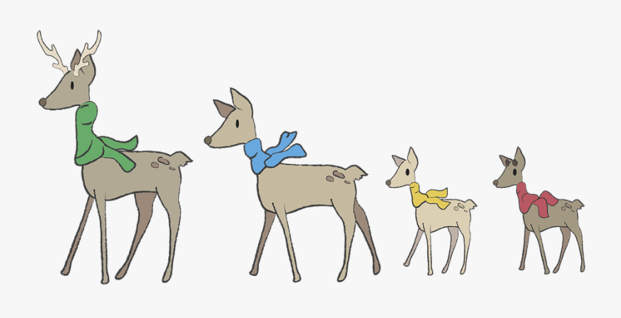 Christmas Roe Deer Deer Winter Figure - Cartoon, Transparent Clipart