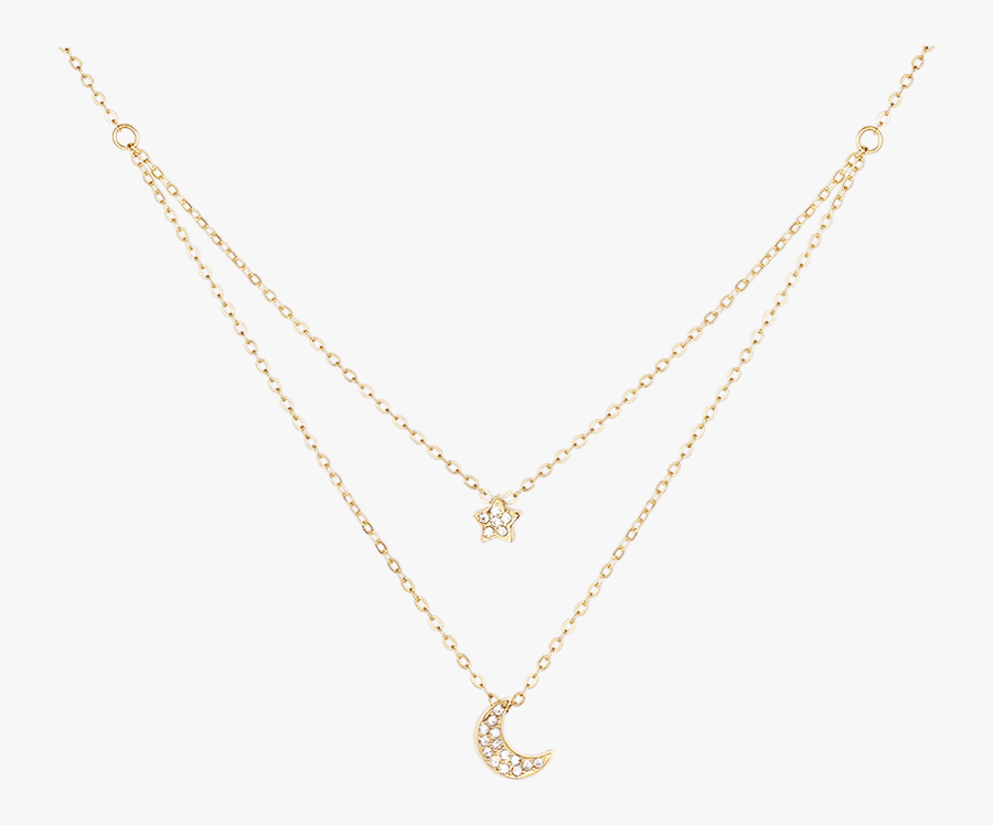 Zegl Fashion Double Layer Necklace With Shining Star - Διπλο Κολιε Με Κωνσταντινατο, Transparent Clipart