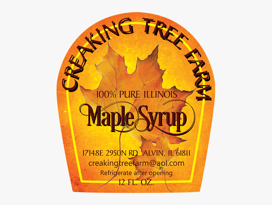 Creaking Tree Farm - Canadian Maple Syrup Label, Transparent Clipart