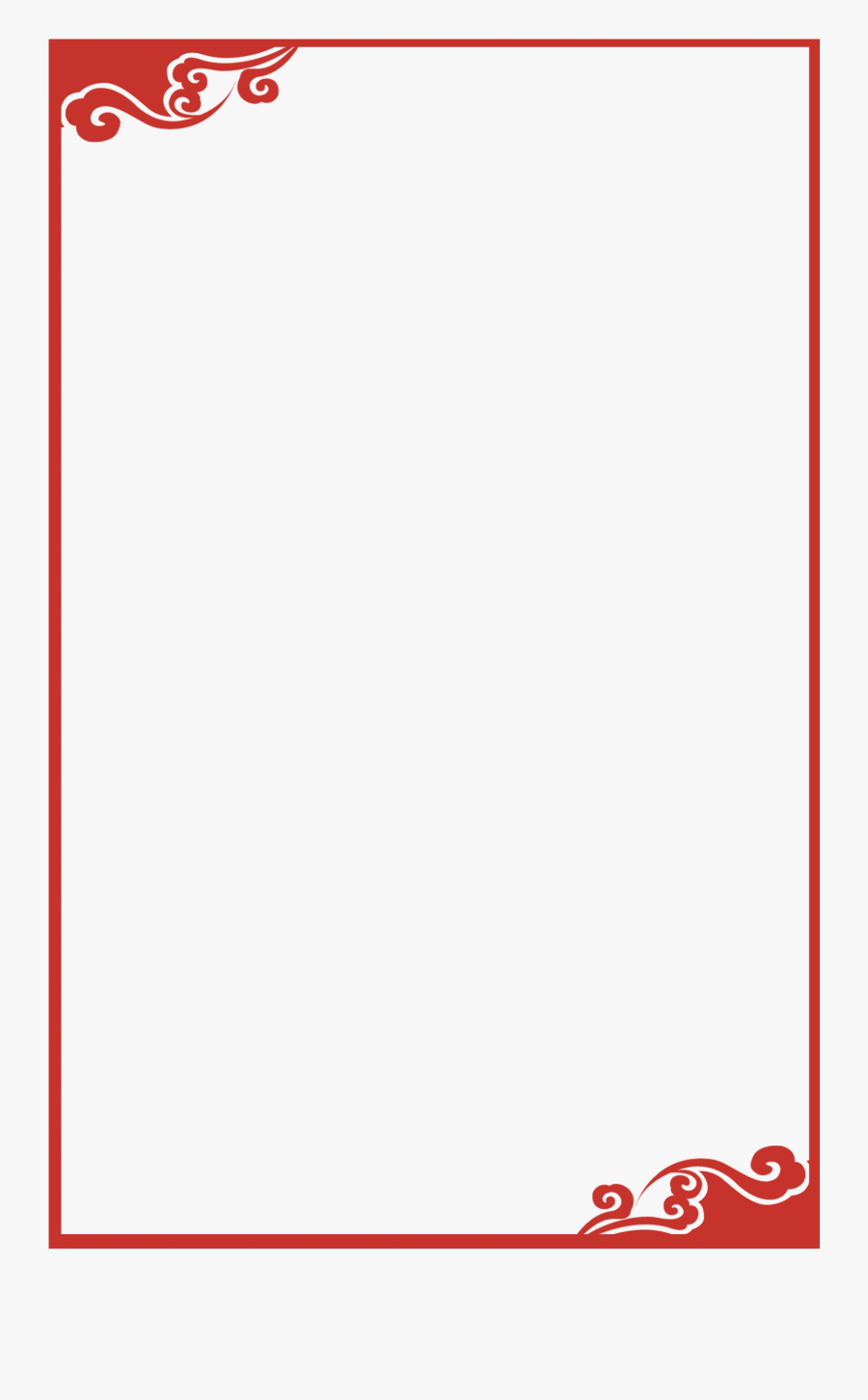 Red Floral Border Png Download Image Vector, Clipart, - Chinese Border, Transparent Clipart