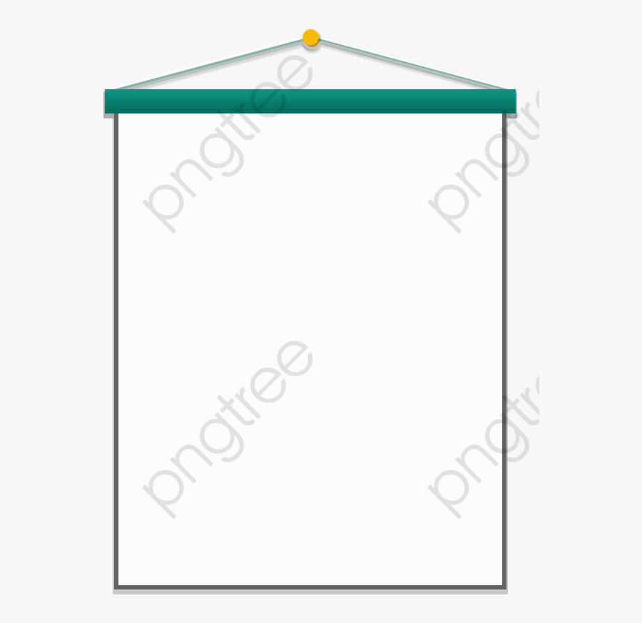 Bulletin Green Square Hanging - Roof, Transparent Clipart