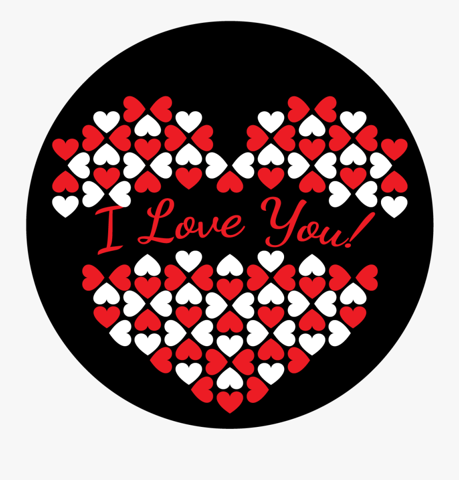 Apollo Design C2-1211 I Heart You Glass Pattern - Circle, Transparent Clipart