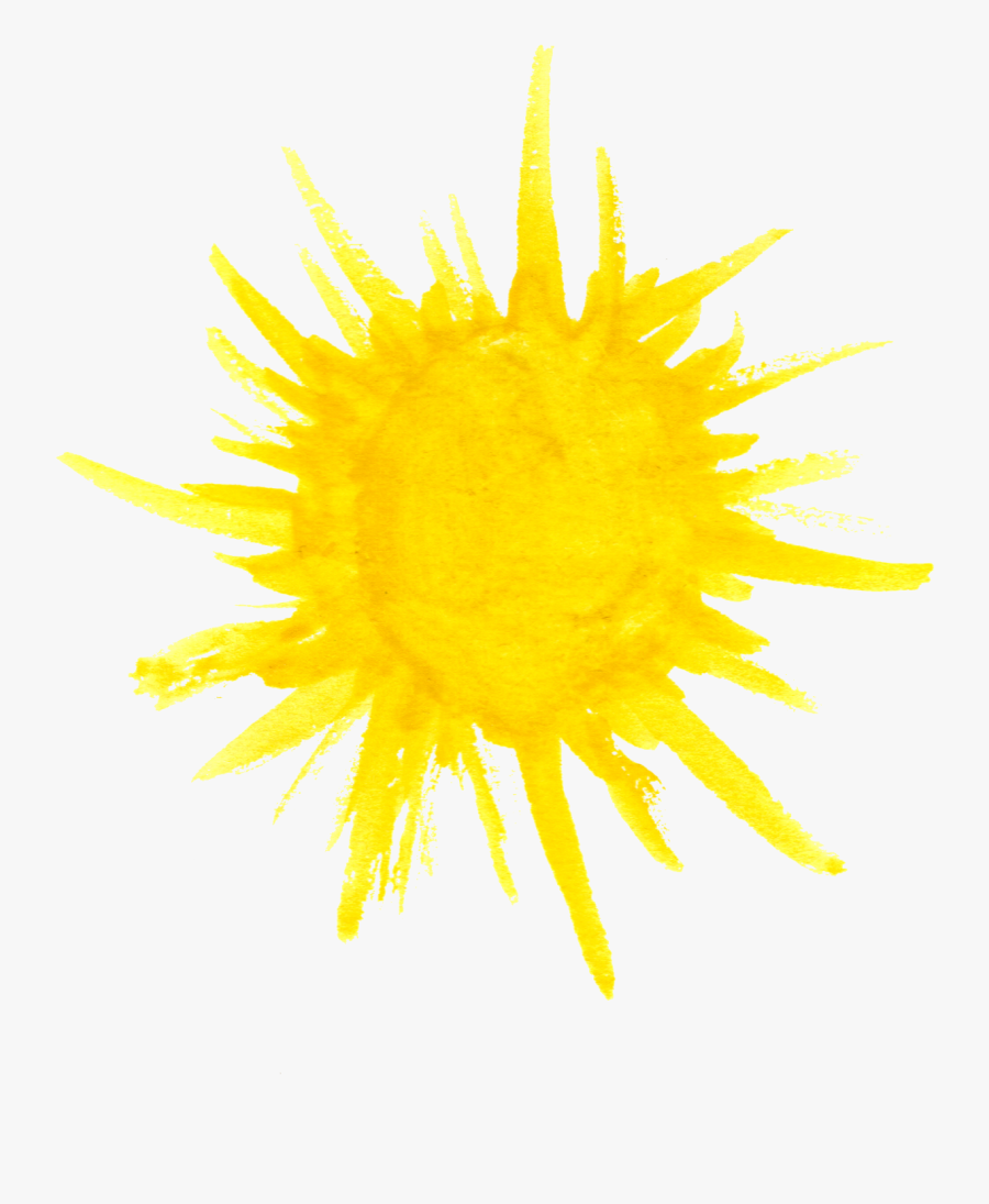 Sun Transparent Free Download - Transparent Background Watercolor Sun, Transparent Clipart