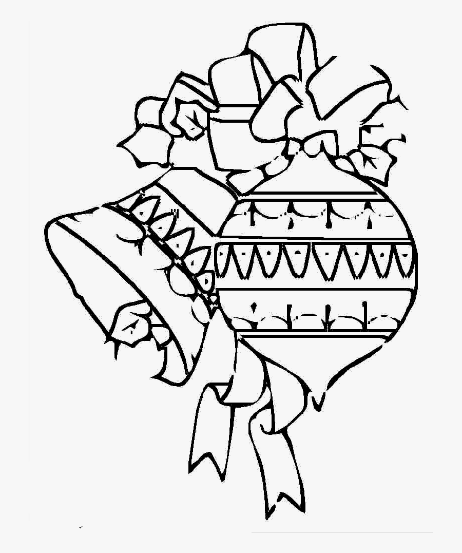 Christmas Oranament And Bell Cool Coloring Pages - Line Art, Transparent Clipart
