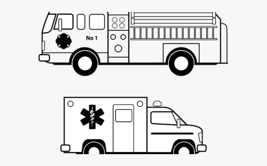 Truck Clipart Emt - Ambulance Clipart Black And White, Transparent Clipart