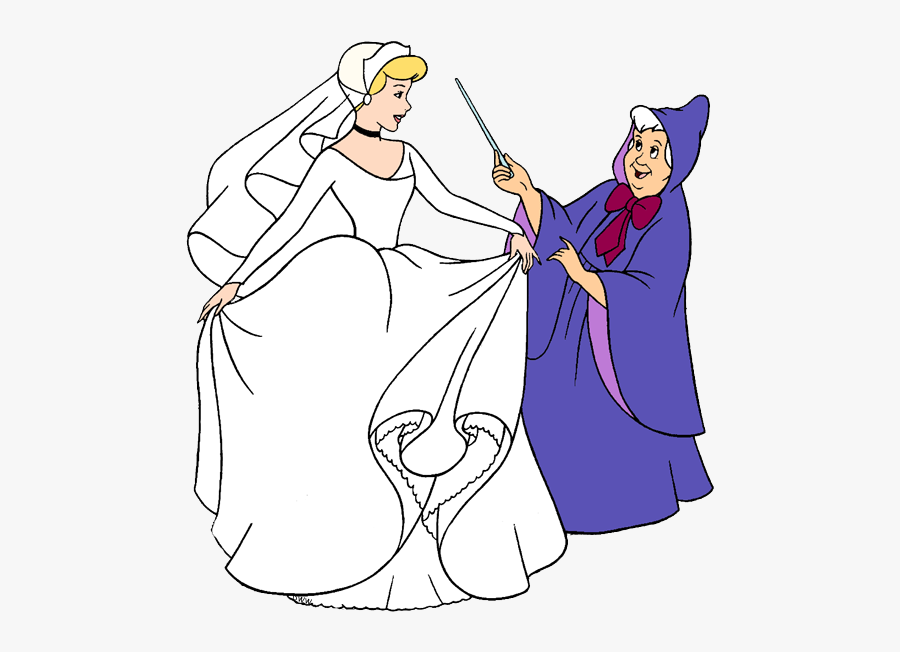 Fairy Godmother Cinderella Outline, Transparent Clipart