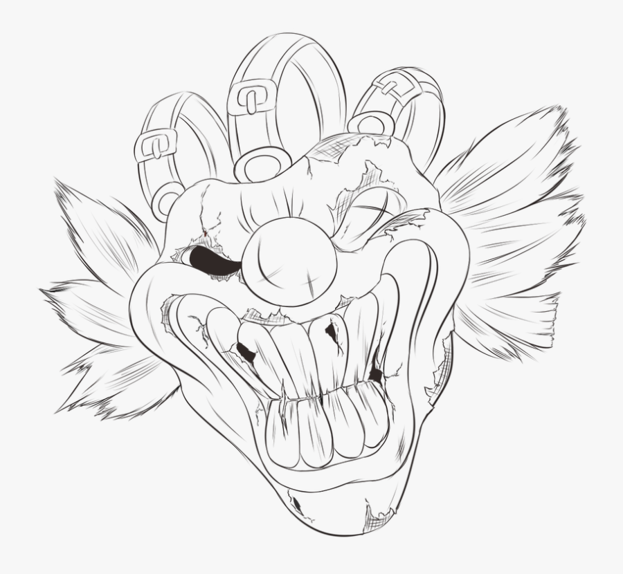 Tooth Lineart Black And White - Twisted Metal Sweet Tooth Drawings, Transparent Clipart