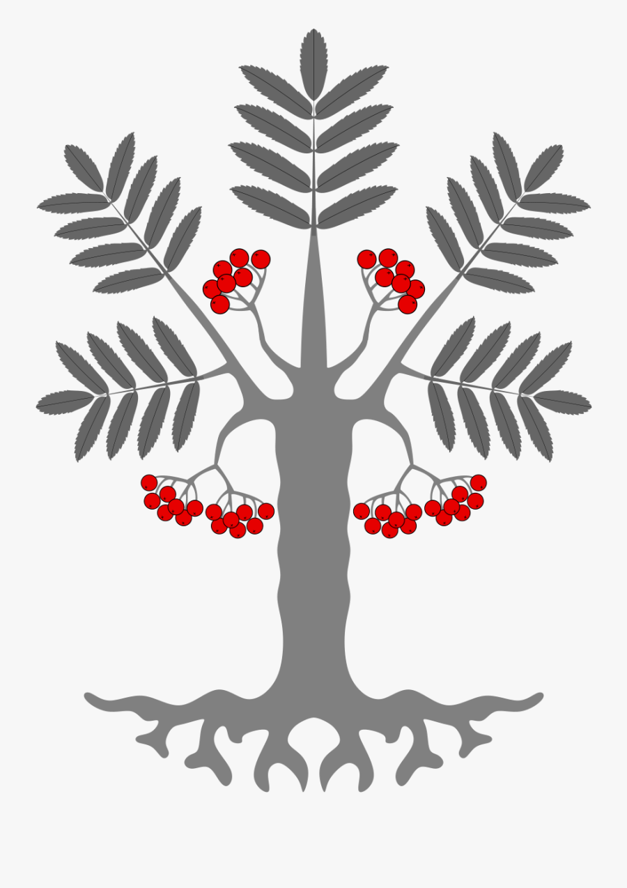 Fruit Tree Hook Earrings, Women"s, Pale Blue / Crimson - Heraldic Tree, Transparent Clipart