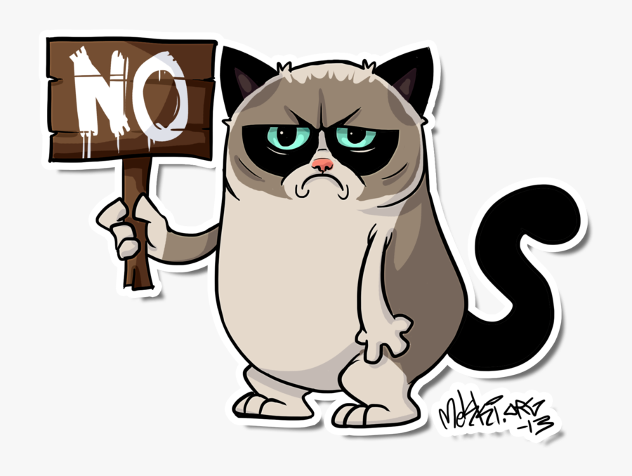 No Cat Mammal Small To Medium Sized Cats Cat Like Mammal - Grumpy Cat Cartoon No, Transparent Clipart