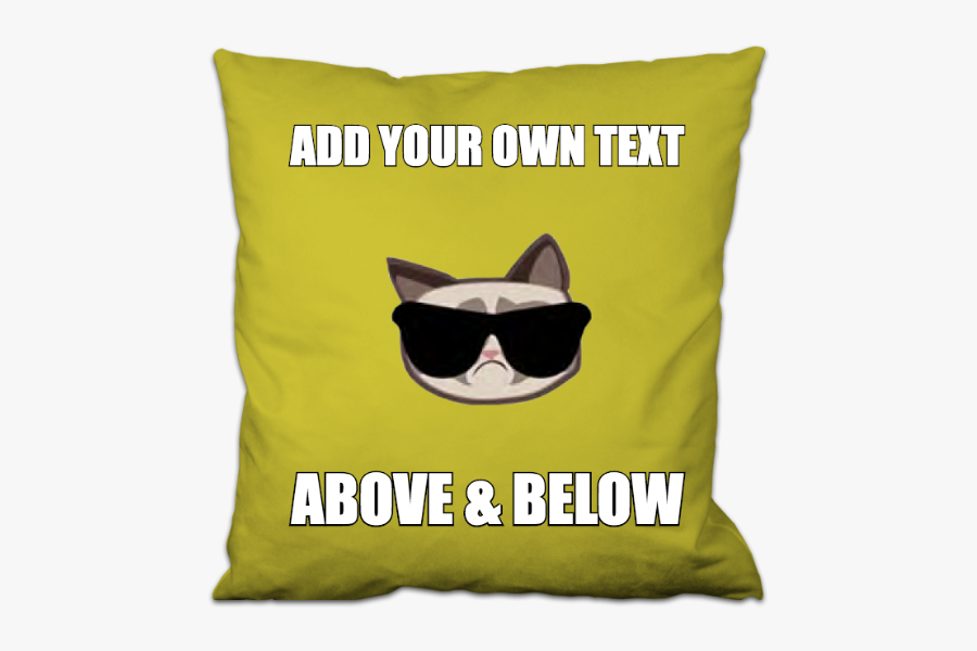 Grumpy Cat Emoji Meme - Cushion, Transparent Clipart