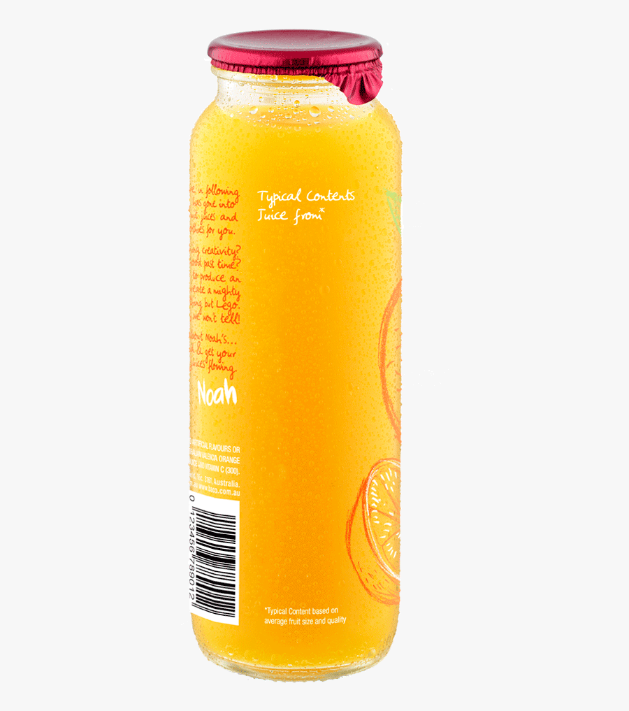 Noahs Creative Juices Bottle Size - Orange Drink, Transparent Clipart