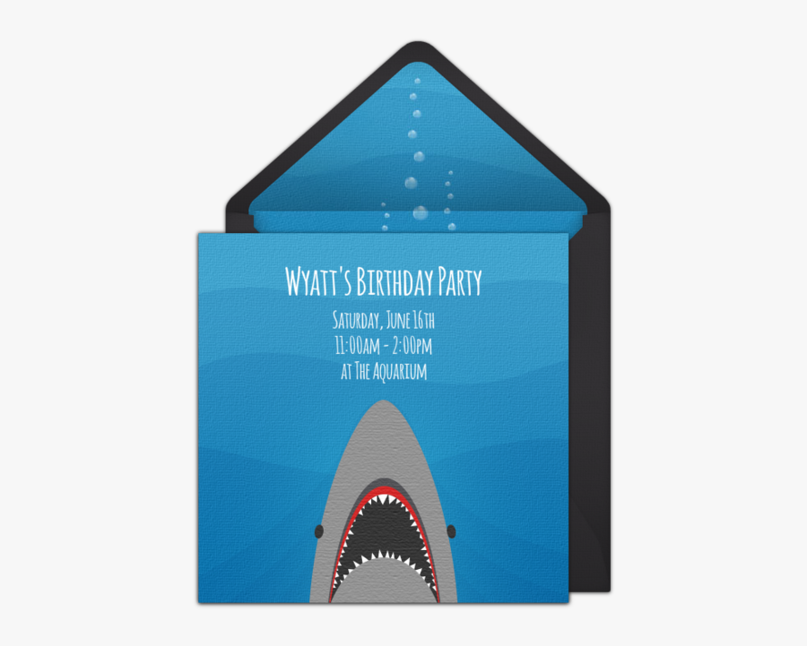 Online Shark Birthday Invitations, Transparent Clipart
