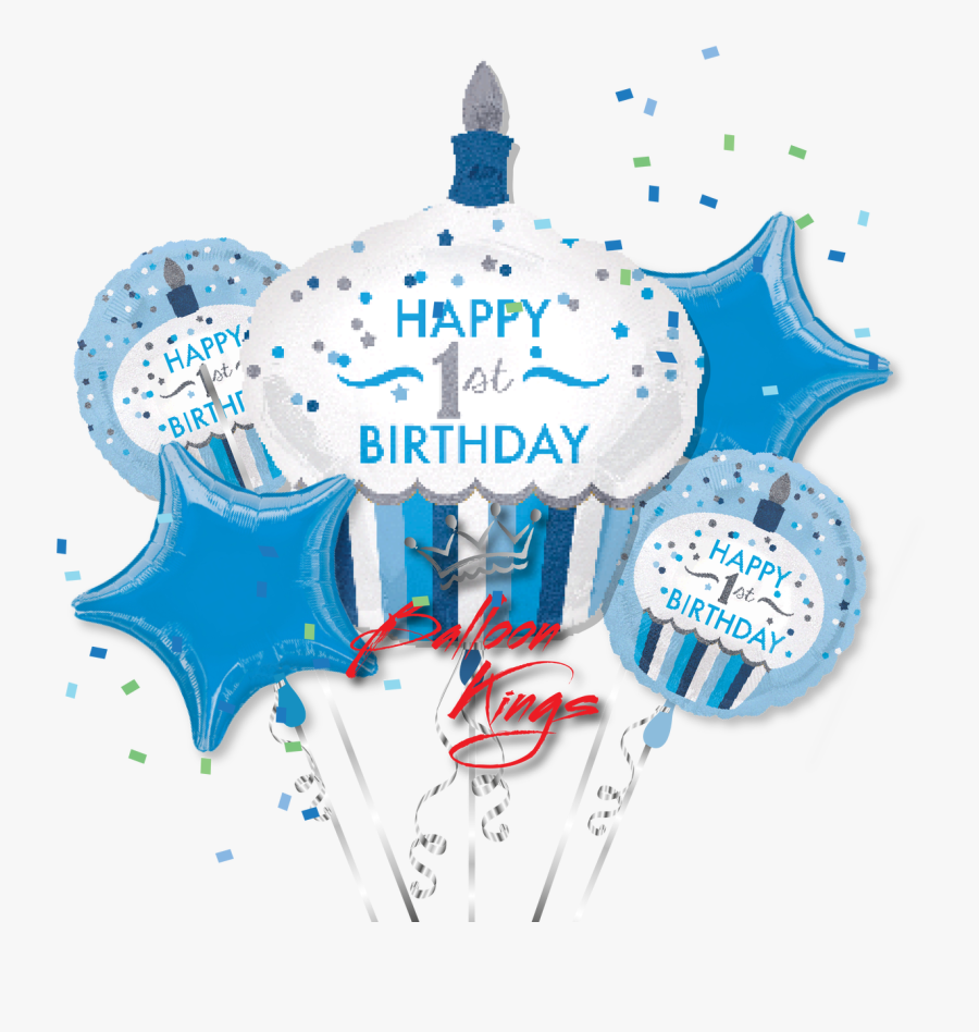 1st Birthday Boy Cupcake Bouquet - Happy 1st Birthday Boy Cake, Transparent Clipart