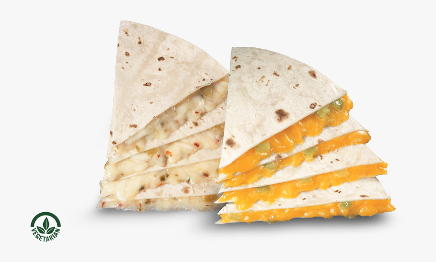 Spicy Jack Or Cheddar Quesadilla - Quesadilla Del Taco Food, Transparent Clipart