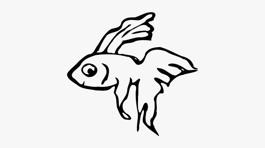 Art,monochrome Photography,fish - Black And White Betta Fish Clipart, Transparent Clipart