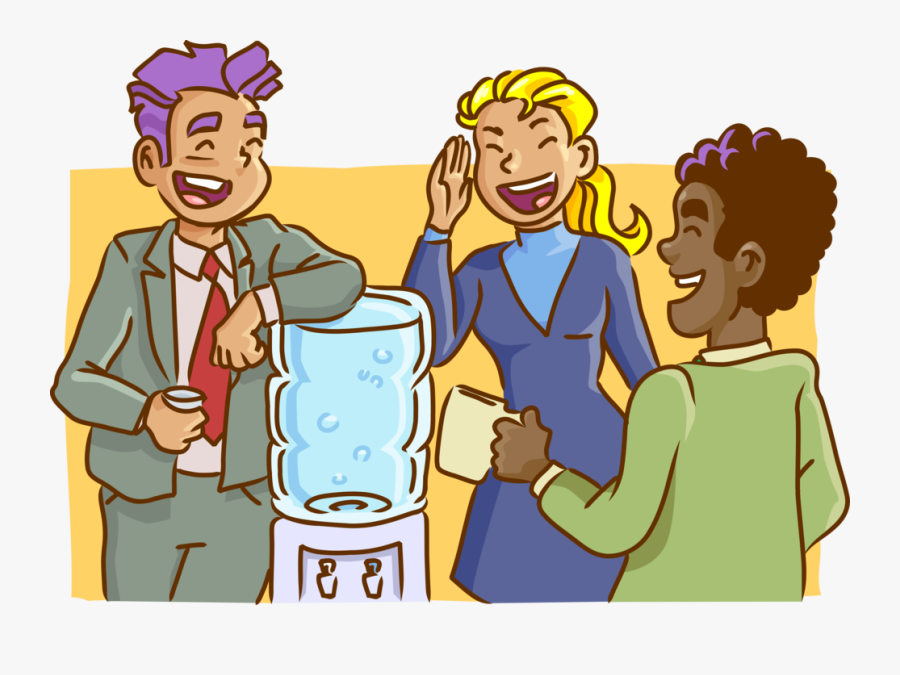 Associates Engage In Water Cooler Banter Office Colleagues Cartoon