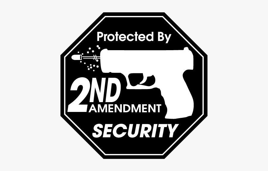 Protected By The 2nd Amendment Decal Black - Representing The Second Amendment, Transparent Clipart