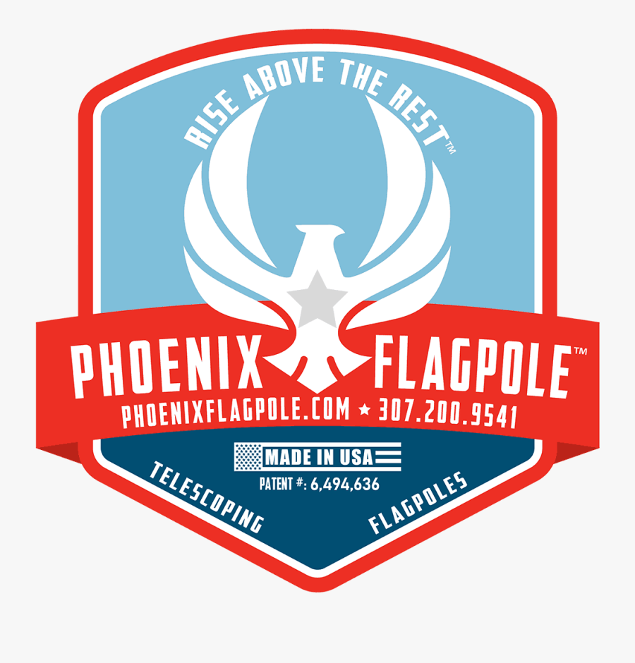 Phoenix Telescoping Flagpole With Free American Flag, - Emblem, Transparent Clipart