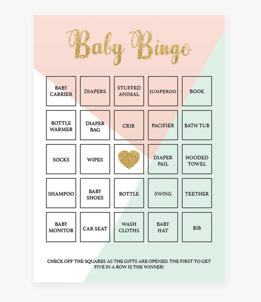 Baby Bingo Templates, Transparent Clipart