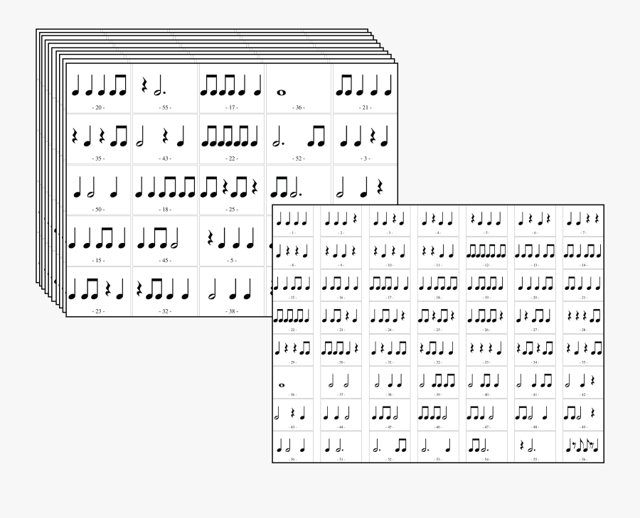 Rhythm Bingo Game Printable, Transparent Clipart