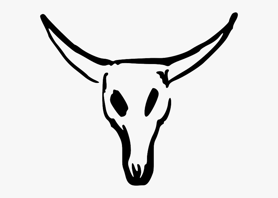 Texas Longhorn Animal Skulls Clip Art - Bull Skull Drawing Easy, Transparent Clipart