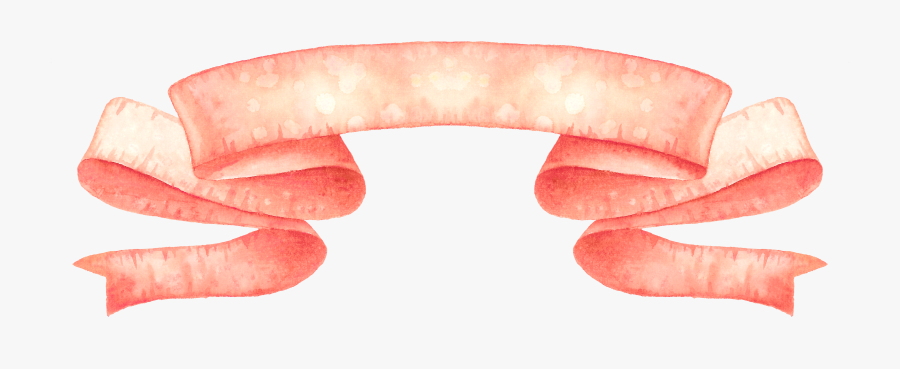 Peaches Clipart Banner - Peach Ribbon Transparent Background, Transparent Clipart