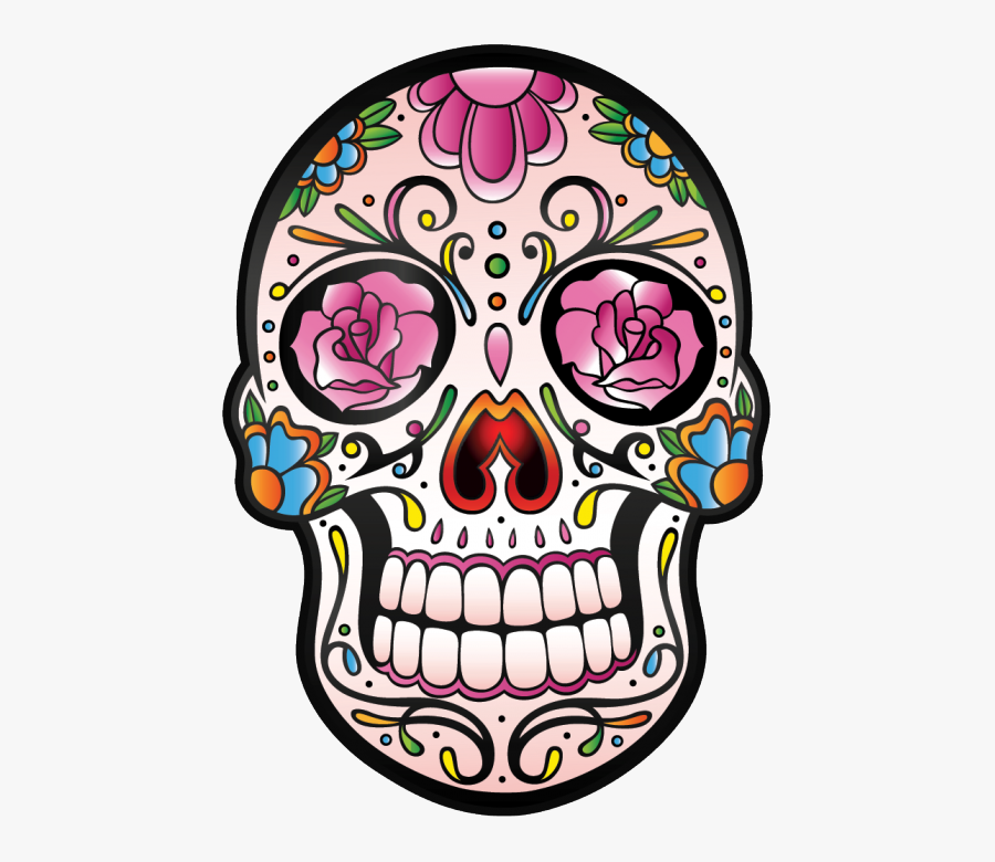 Transparent Girly Skulls Clipart - Tete De Mort Mexicaine, Transparent Clipart