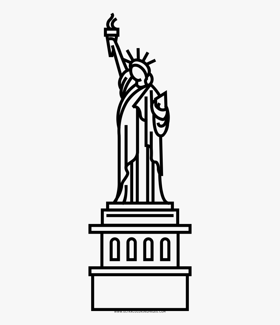 Statue Of Liberty Vector Line Art, Transparent Clipart
