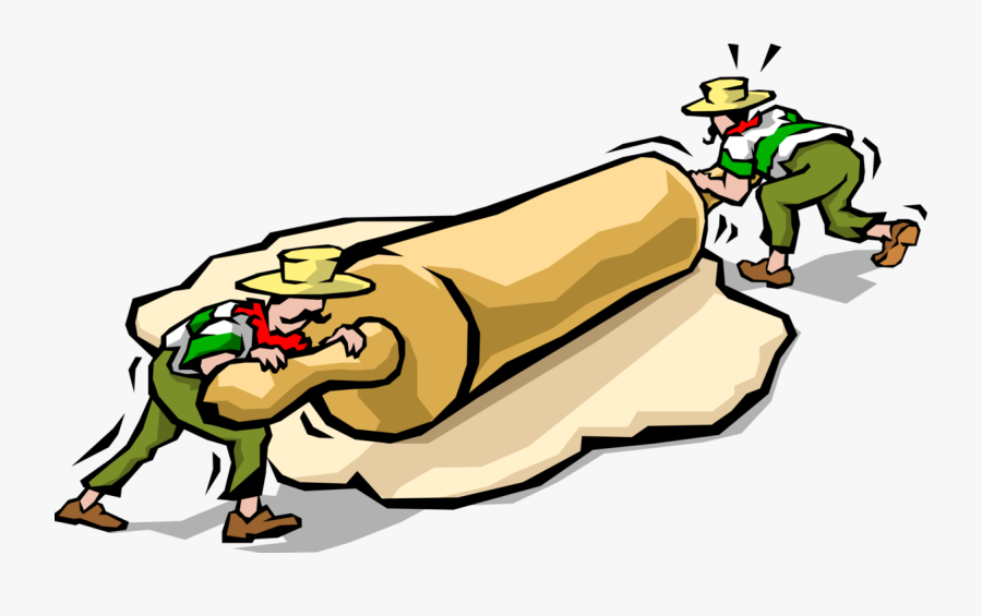 Vector Illustration Of Italian Cuisine Chefs Roll Out - Cartoon, Transparent Clipart
