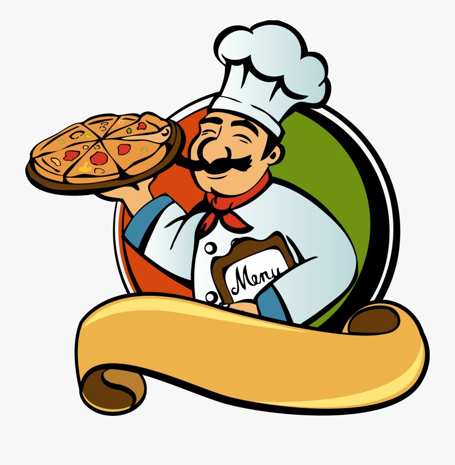 Pizza Italian Cuisine Chef Clip Art Pan - Cooking Man Vector Png, Transparent Clipart