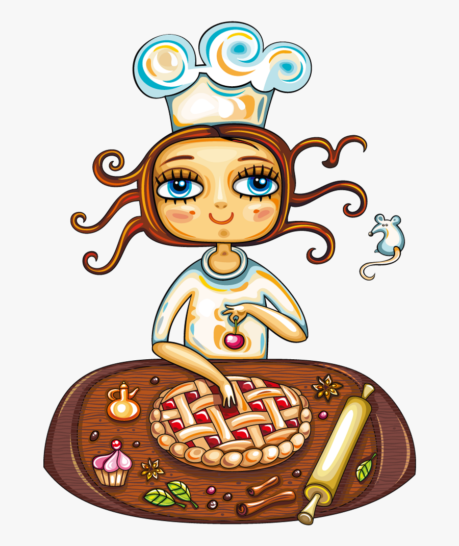 Transparent Girl Chef Clipart - Chef Pizza Art, Transparent Clipart