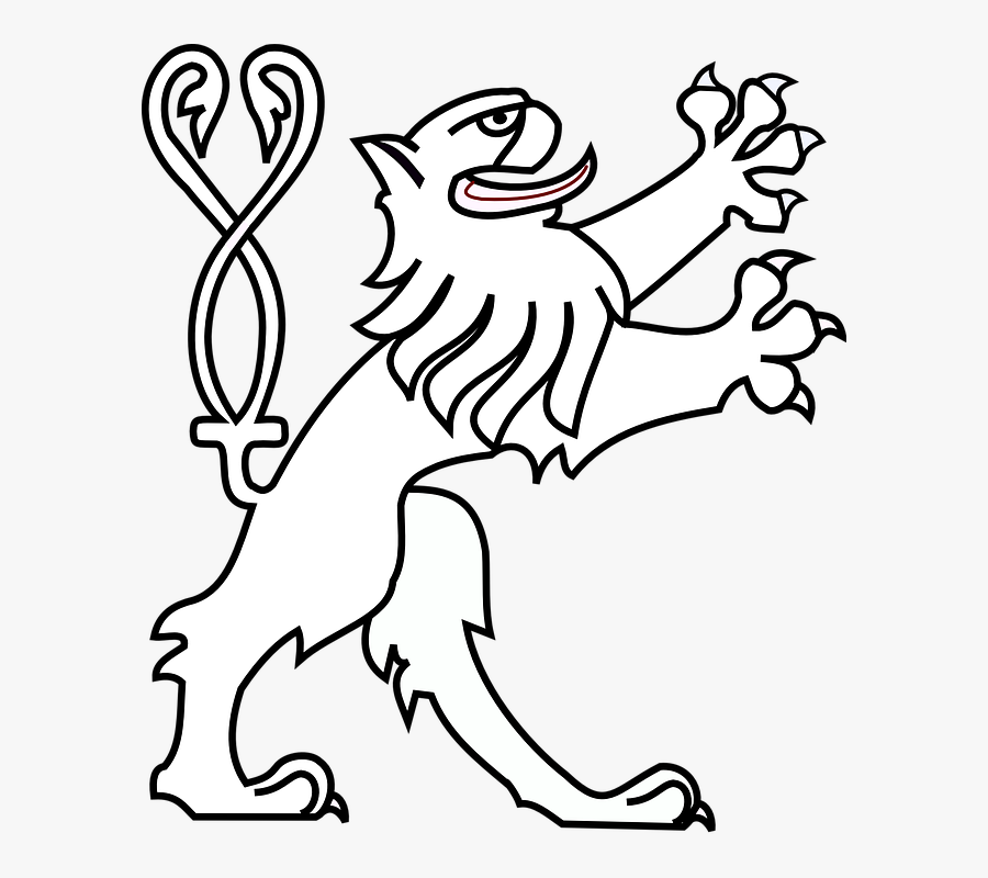 Lion, Animal, Creature, Scary, Wildlife, Africa, Leo - Medieval Clipart In Black And White, Transparent Clipart