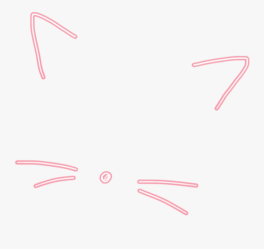 #catwhiskers #cat #pink #pinkears #catears #kittenears - Pink Cat Ears Png, Transparent Clipart
