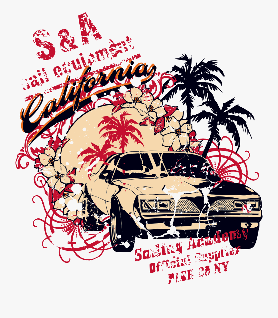 Coconut Car Top Trees T-shirt Printing Printed Clipart - T-shirt, Transparent Clipart